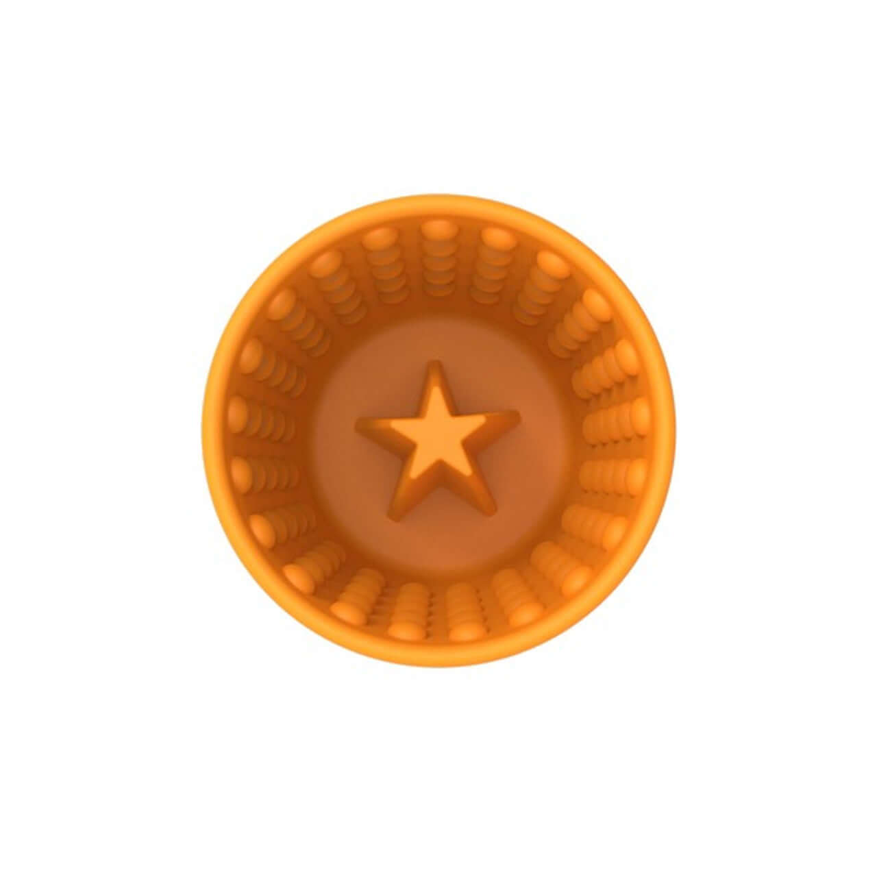 Inside The Orange LickiMat Yoggie Pot For Dogs