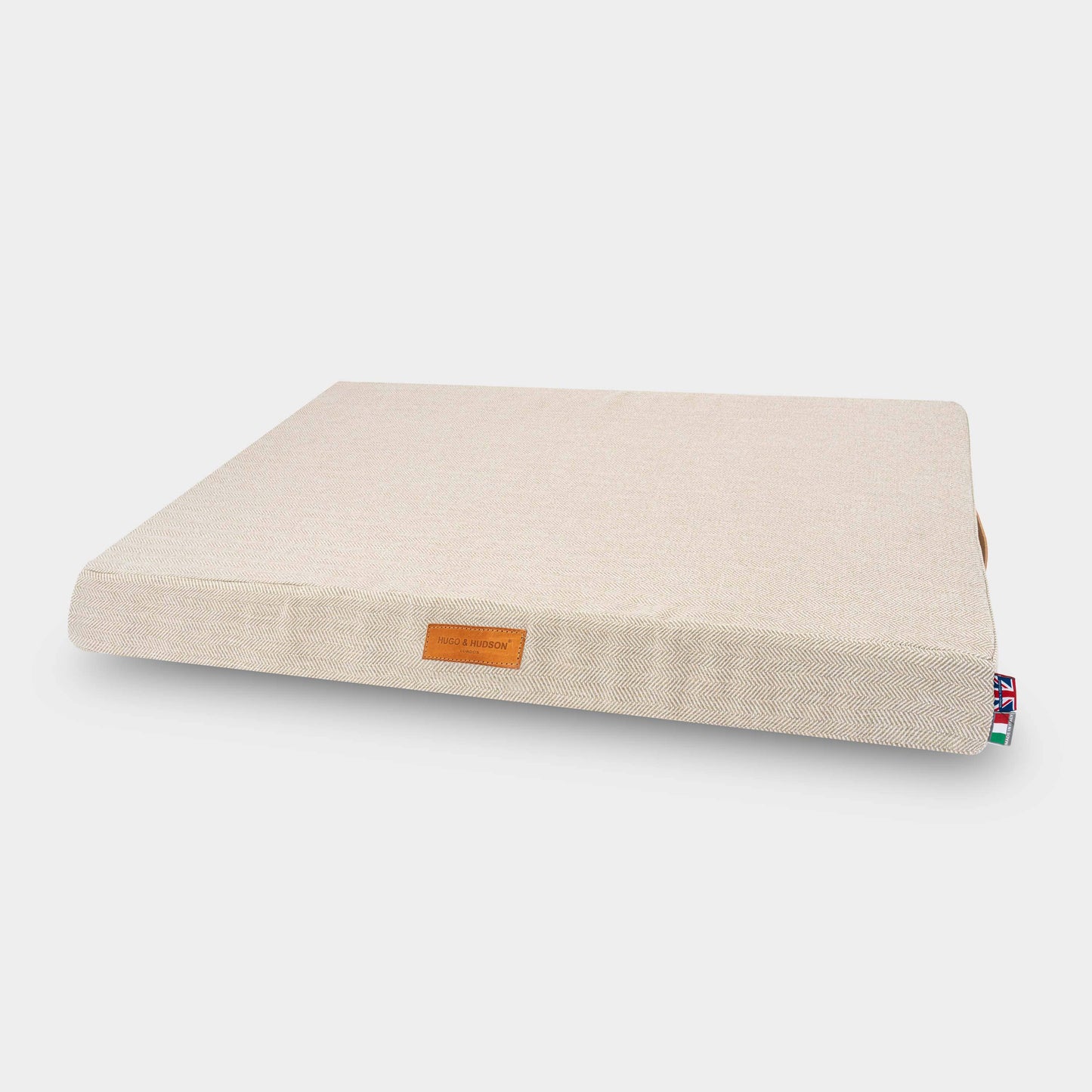 Hugo & Hudson Foam Dog Bed Small - Sand Herringbone