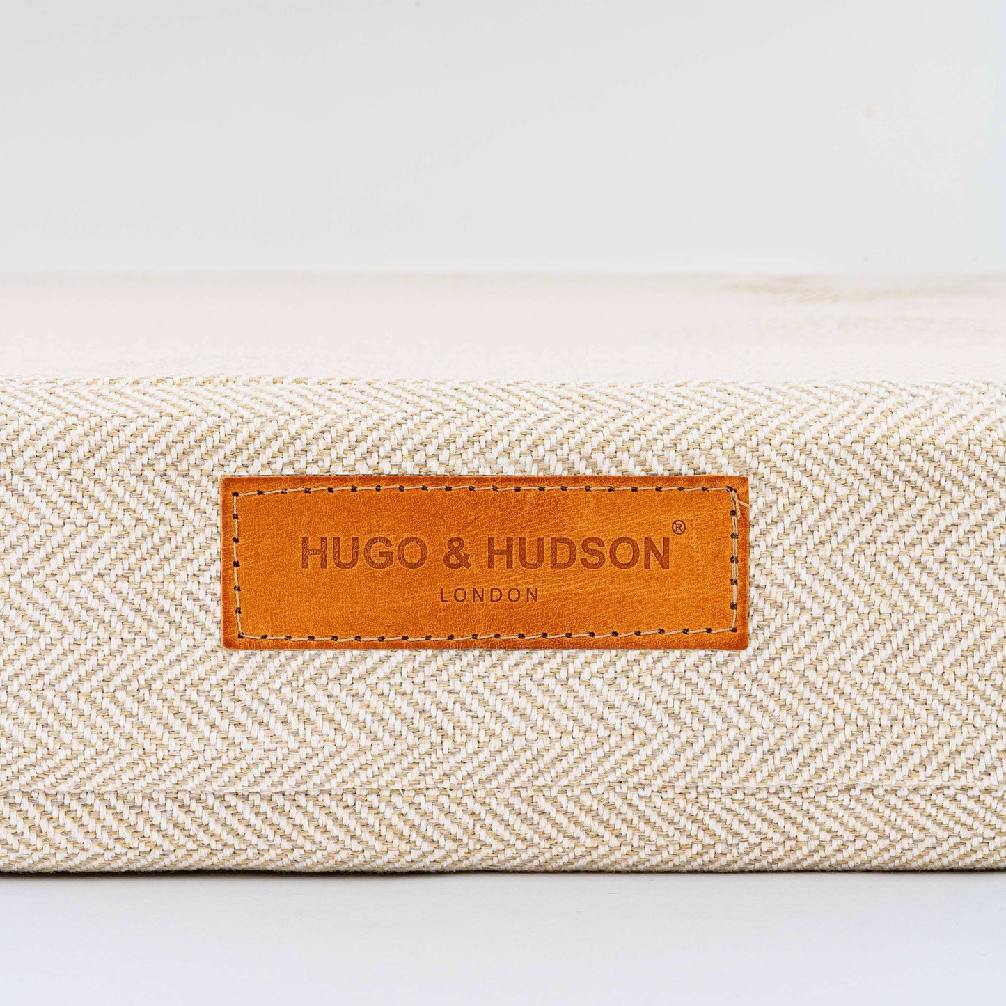 Hugo & Hudson Foam Dog Bed Small - Sand Herringbone