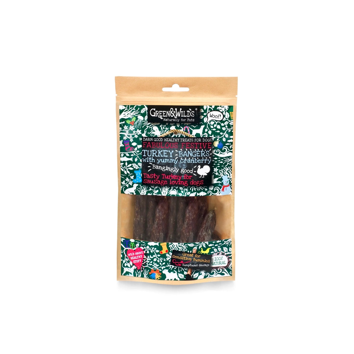 Turkey & Cranberry Christmas Bangers 75g