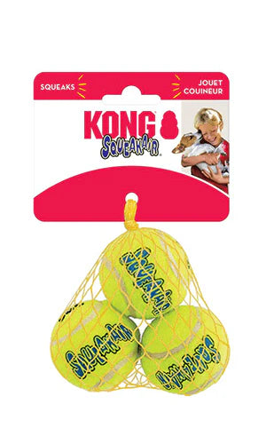 pack of three small tennis balls for dogs