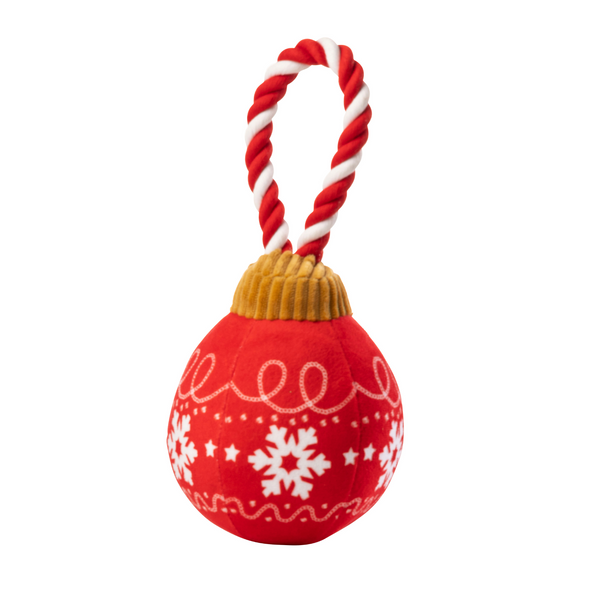 Christmas Bauble Rope Toy - Red
