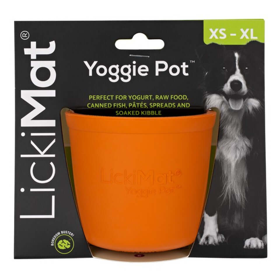Orange LickiMat Yoggie Pot For Dogs