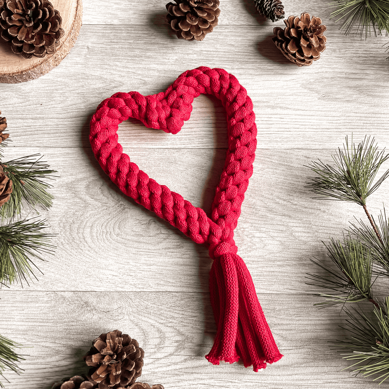 Heart Rope Toy - Red