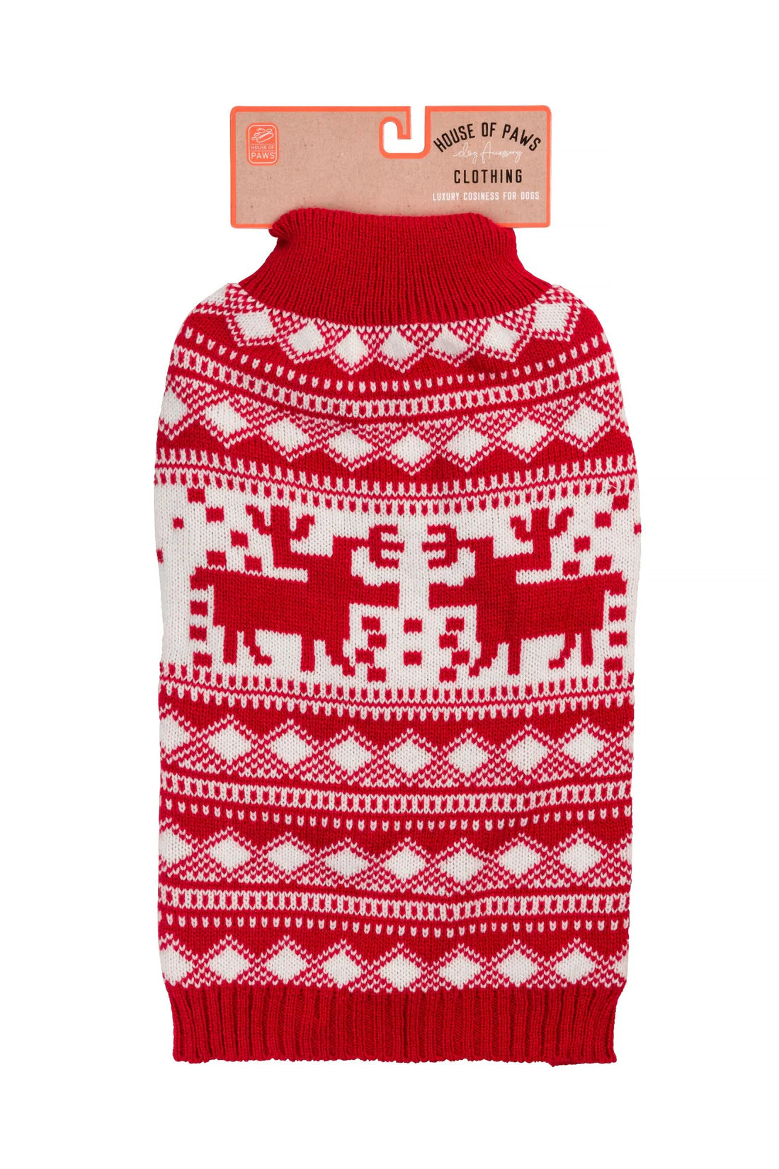 Reindeer Fairisle Polo Neck Jumper