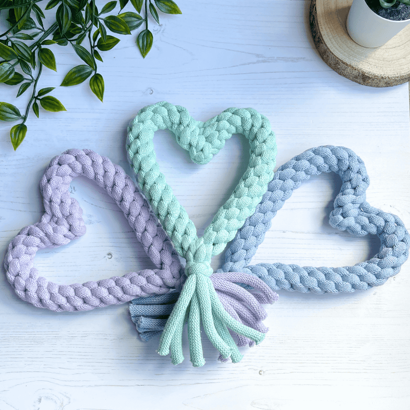Heart Rope Toy - Baby Blue