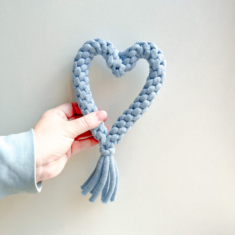 Heart Rope Toy - Baby Blue