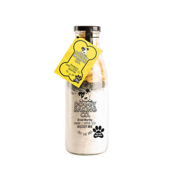 Pumpkin Seed & Banana Doggy Baking Co Biscuit Mix in a Bottle 750ml
