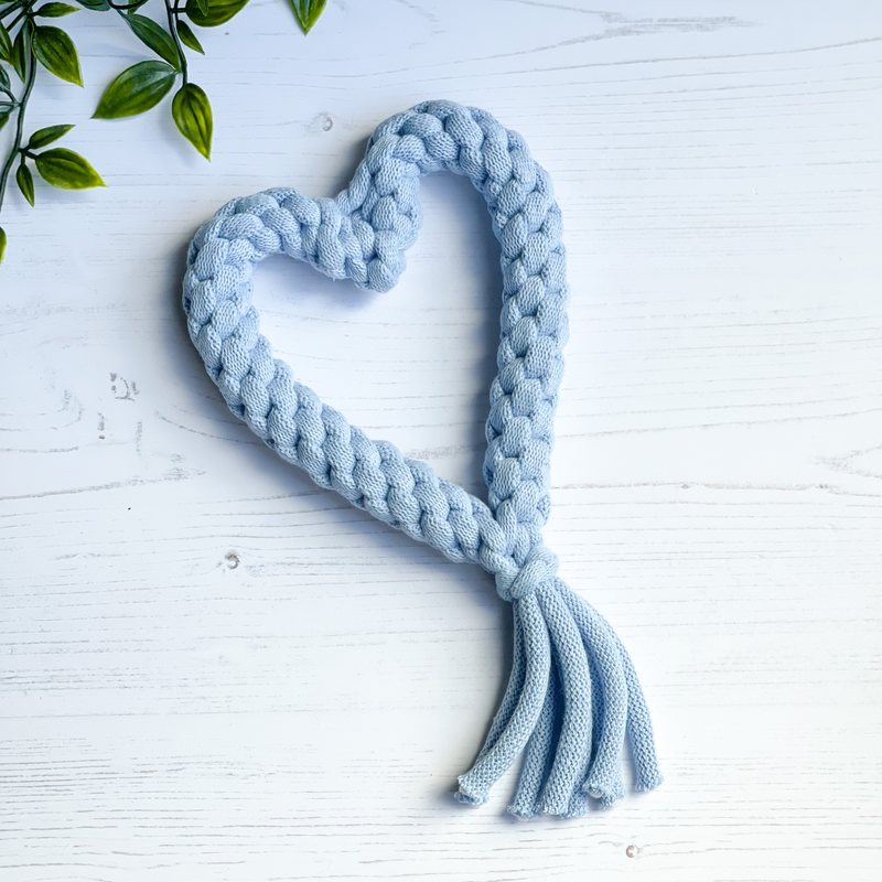 Heart Rope Toy - Baby Blue
