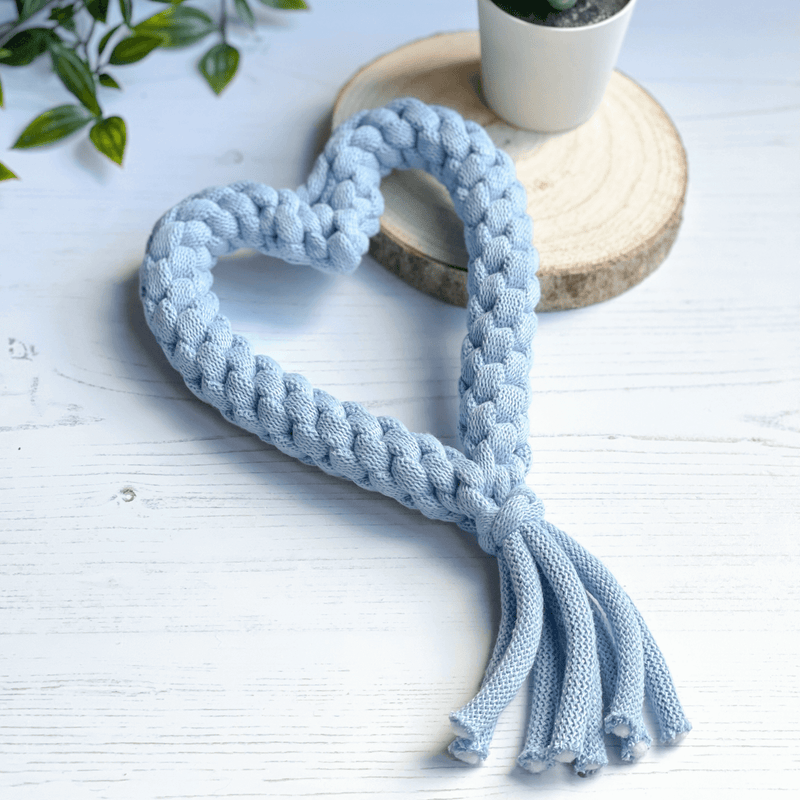 Heart Rope Toy - Baby Blue