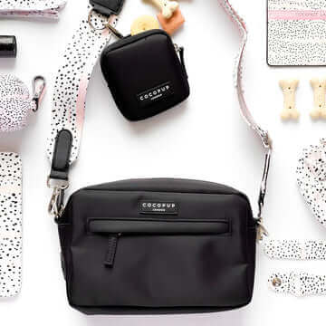 Dog Walking Black Bag Bundle - Pink Dalmatian