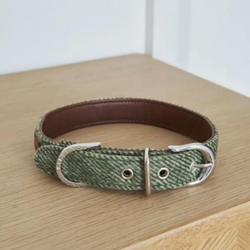 Green Tweed Dog Collar | Tweed Dog Collars | Bella's Box